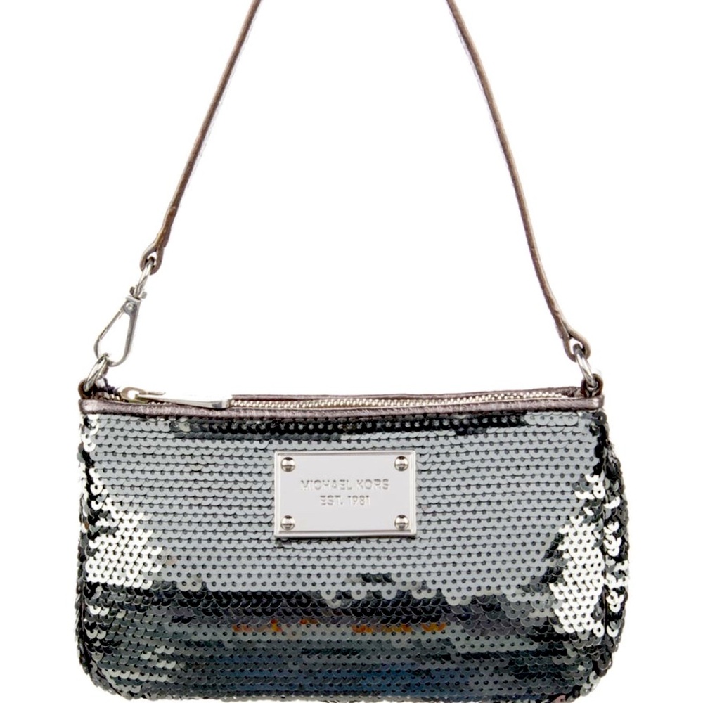 Michael, Michael Kors, dark silver sequin mini bag